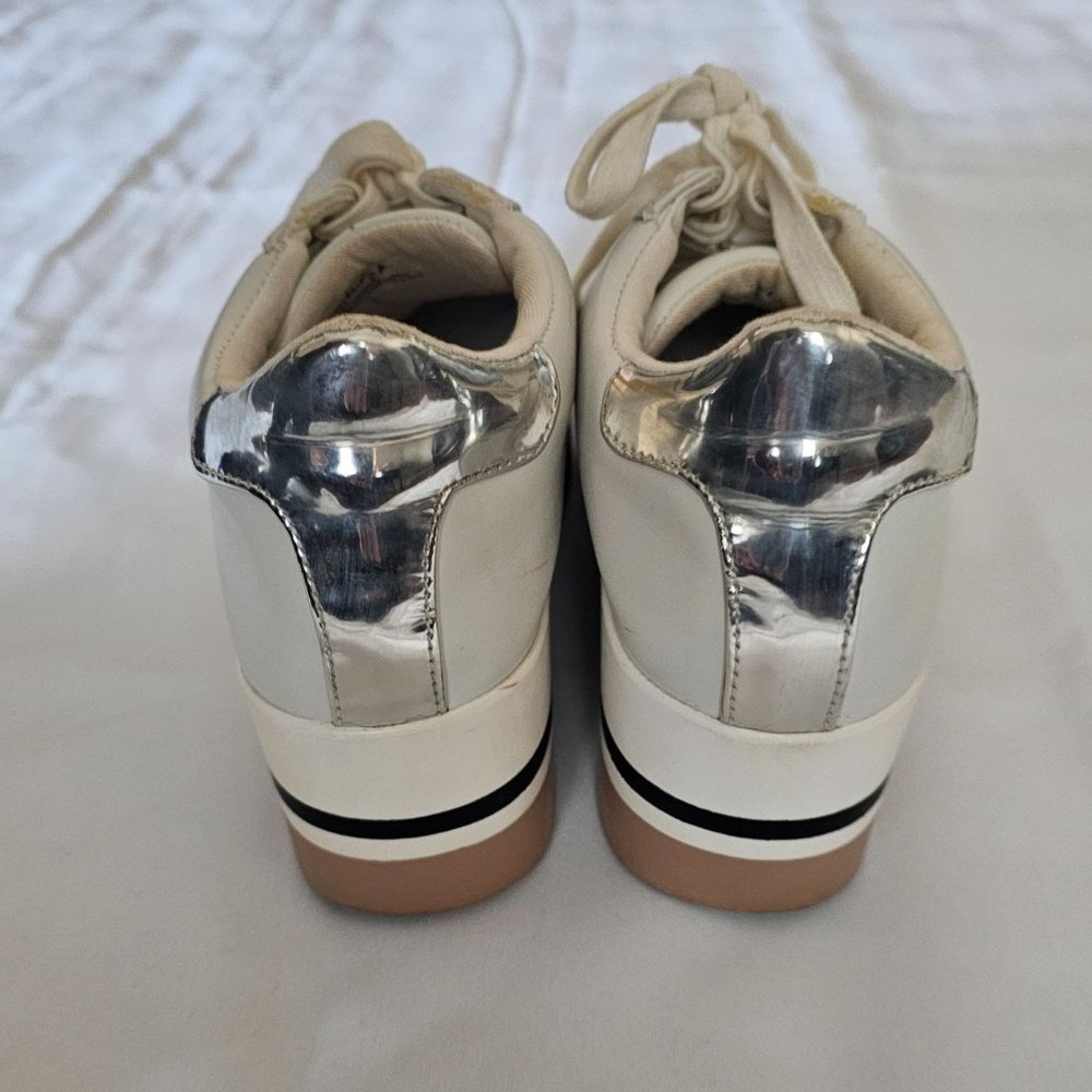 Steve Madden Women's White Alley Lace-Up Casual Shoes Platform Sneakers Sz 8.5M - Picture 11 of 12